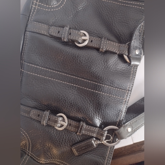 Coach Chelsea Leather Tote Bag Black Handbag Vintage - Picture 6 of 10